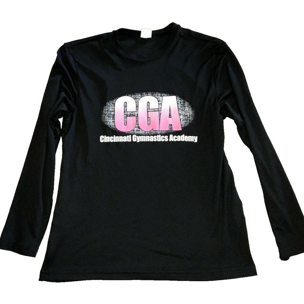 Cincinnati Gymnastics Academy Shirt girls Med Black Long Sleeve CGA